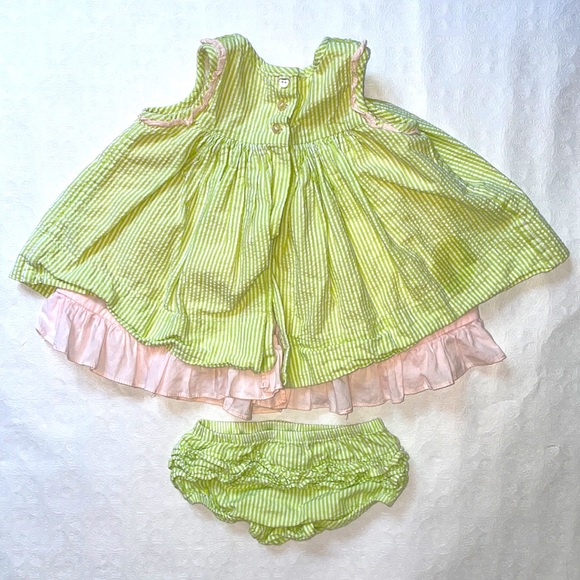 Ralph Lauren Seersucker Smocked Dress Set - Picture 5 of 7
